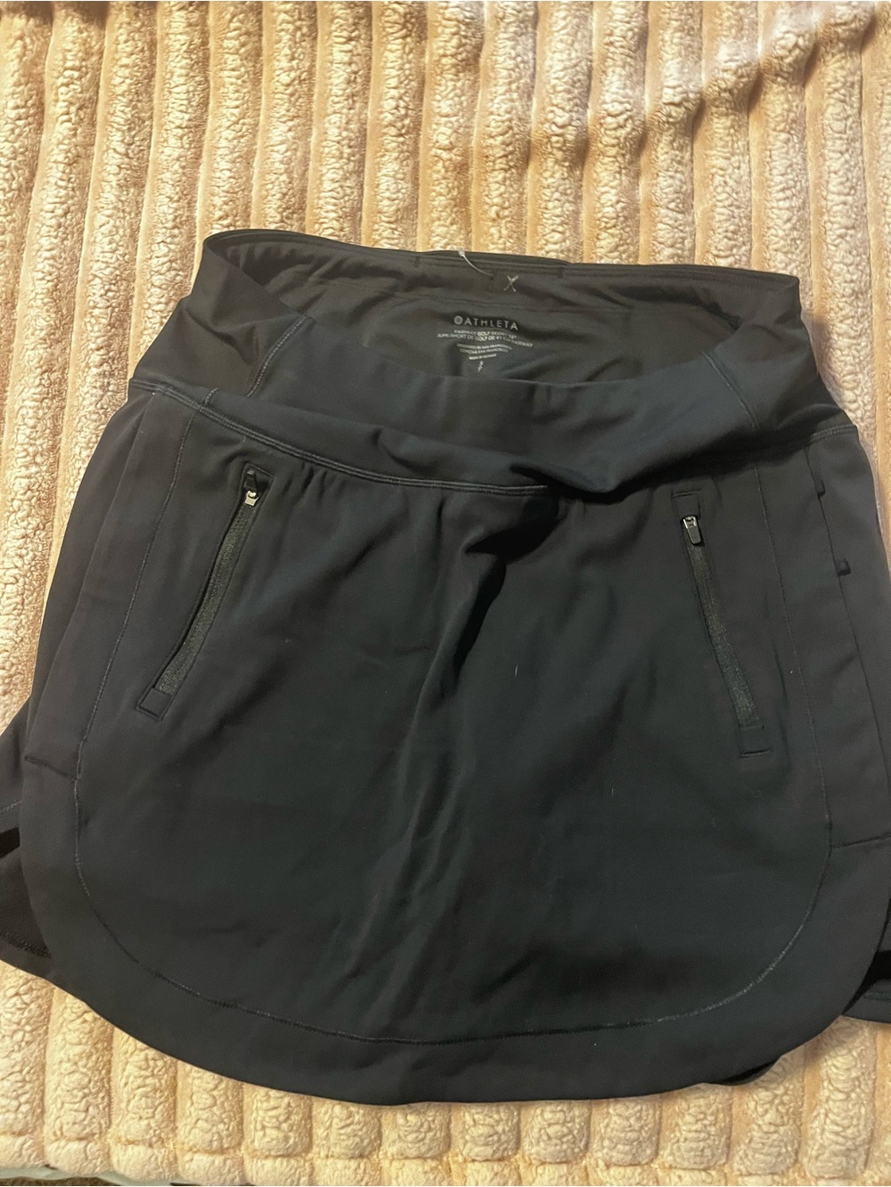 Athleta Black Athletic Skort with Zip Pockets